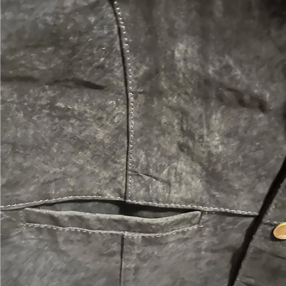 Don’t DS Stop Black Genuine Leather Vest Men’s L Snap Front Lined